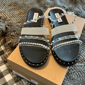 Steve Madden sandals with spikes and bling 7.5